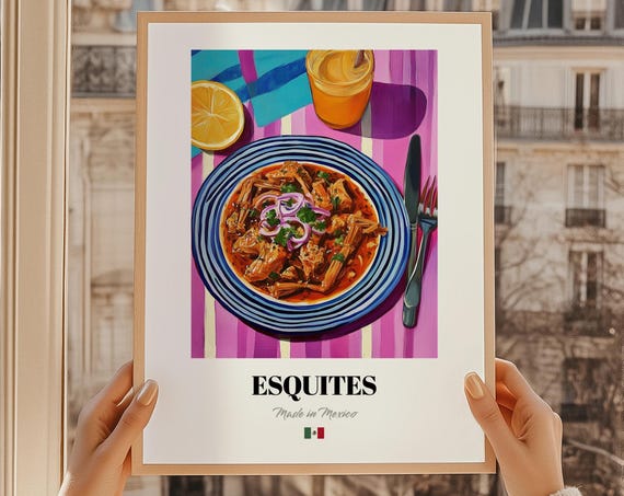 Esquites Painting Mexican Kitchen Poster Food Wall Art Cuisine