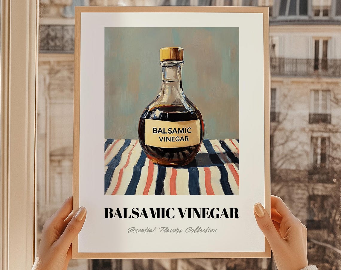 Balsamic Vinegar Grocery Print Pantry Chef Gift Restaurant Wall Decor Kitchen Art