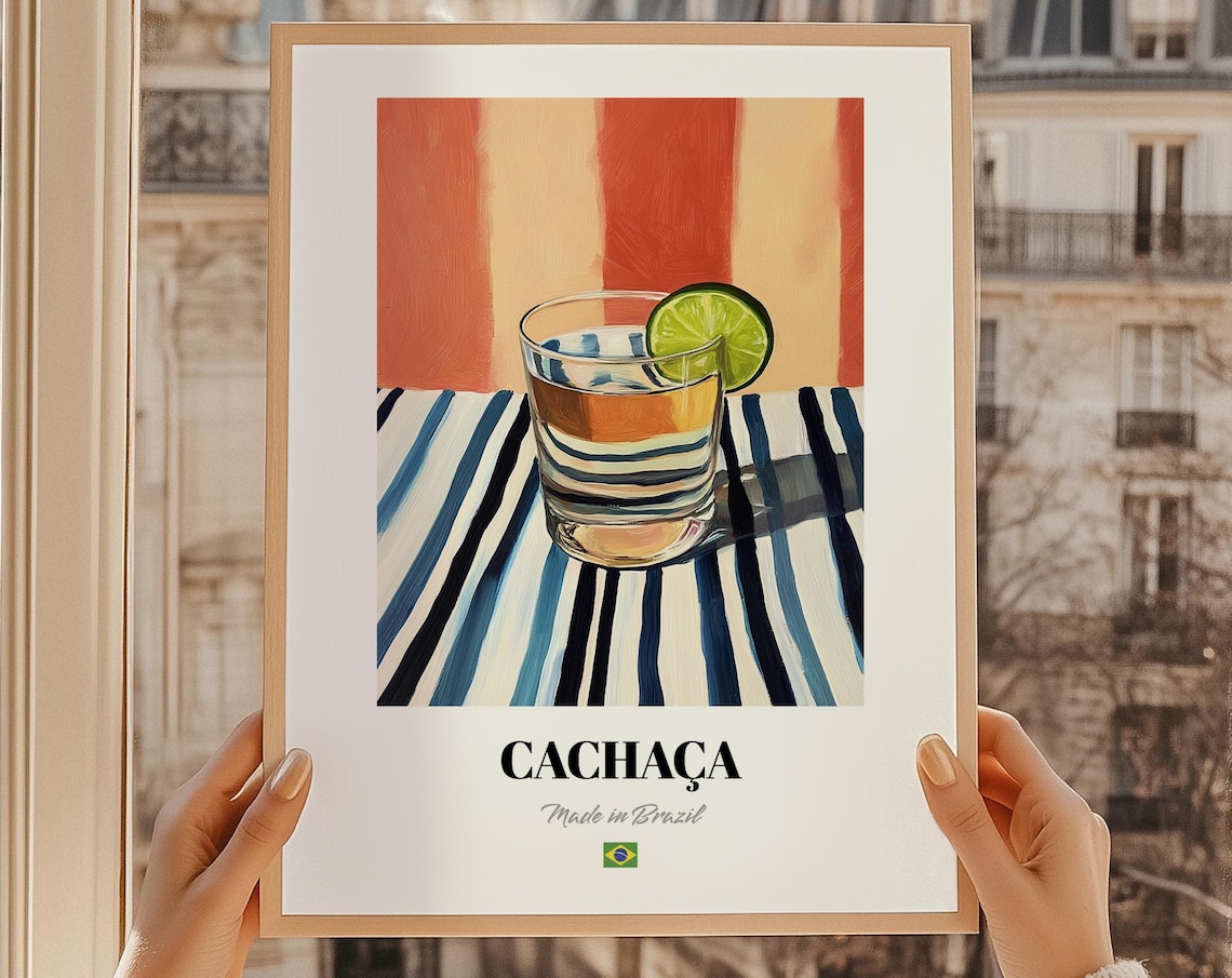 Cachaça Brazilian Beverage Poster, Bar Decor