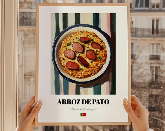 Arroz de Pato Portuguese Duck Rice Chouriço Made in Portugal Poster