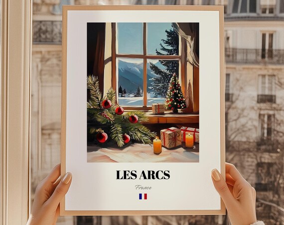 Les Arcs France Ski Resort Wall Decor Print Poster Christmas Gift Art