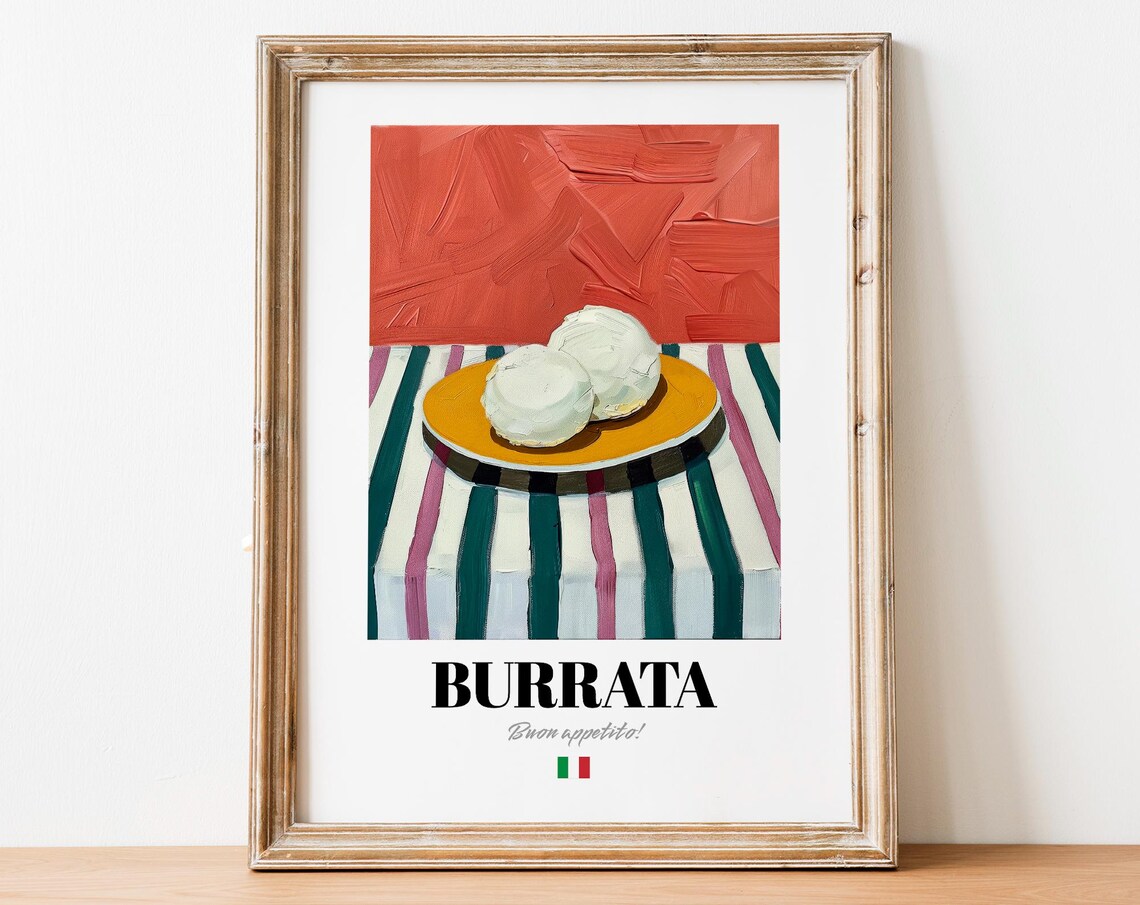 Boho Burrata Gourmet Treat Decor, Soft Cheese Flair