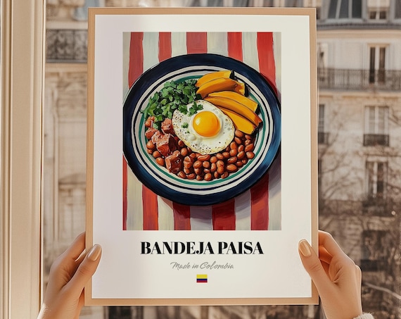 Bandeja Paisa Colombian Platter Painted Hearty Breakfast Poster