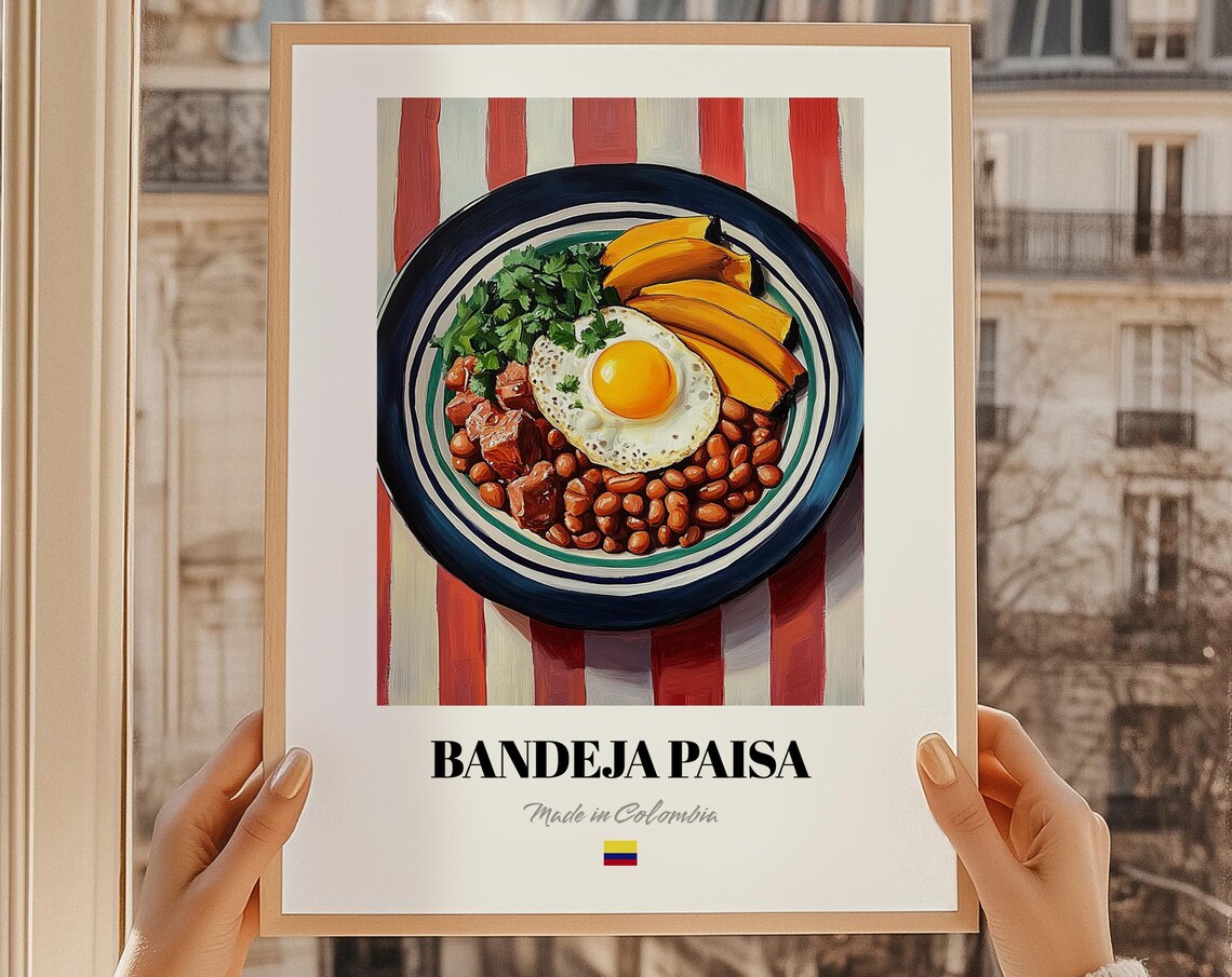 Bandeja Paisa Colombian Platter Painted Hearty Breakfast Poster