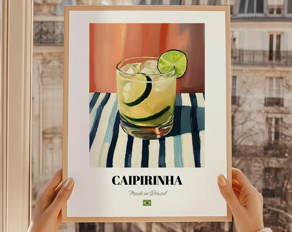 Caipirinha Brazilian Spirit Poster Bar Dcor Wall Art Brazil Friend Gift Dining Room