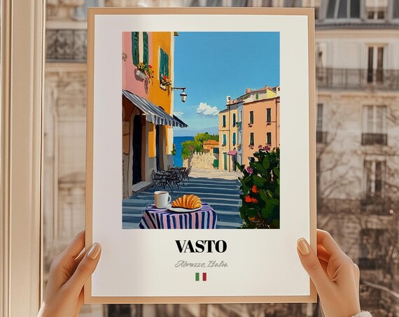 Vasto Abruzzo Italia Wall Decor Reproduction Oil Painting Poster Friend Gift Living Room