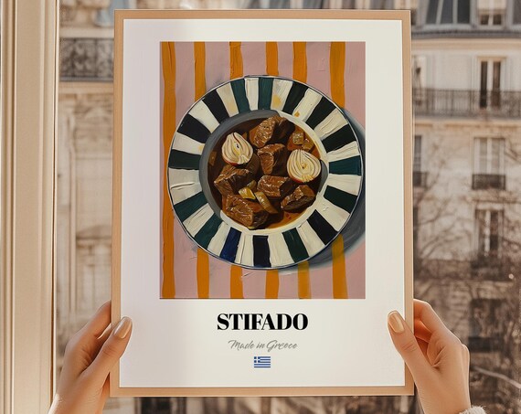 Stifado Greek Food Painting Restaurant Poster Art Dining Room Print