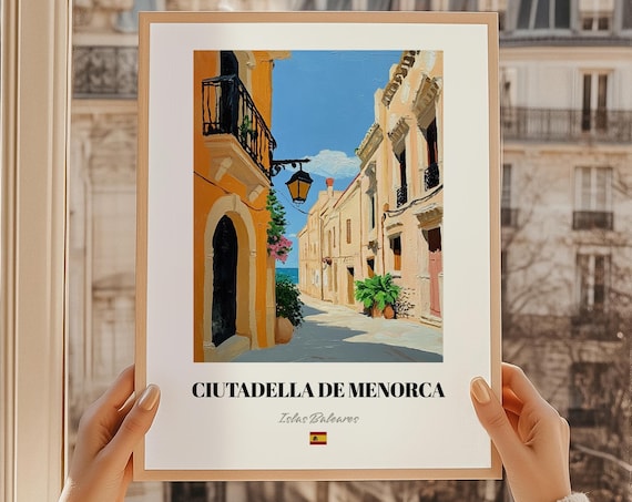 Ciutadella De Menorca Islas Baleares Espaa Wall Art Oil Painting Reproduction Poster Friend Gift Dorm