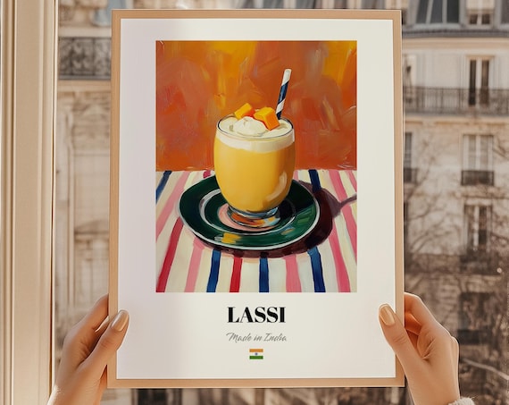 Lassi Made in India Creamy Mango Yogurt Drink Summer Food Poster
