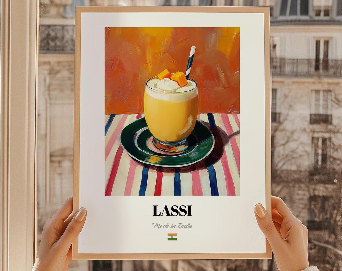 Lassi Made in India Creamy Mango Yogurt Drink Summer Food Poster
