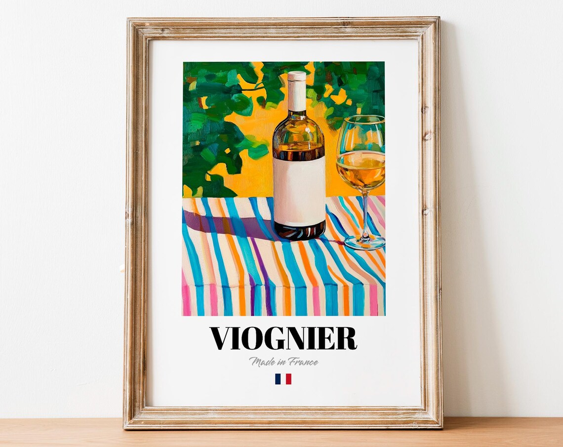 Viognier Wine Wall Art Print Poster Aromatic French White For Kitchens