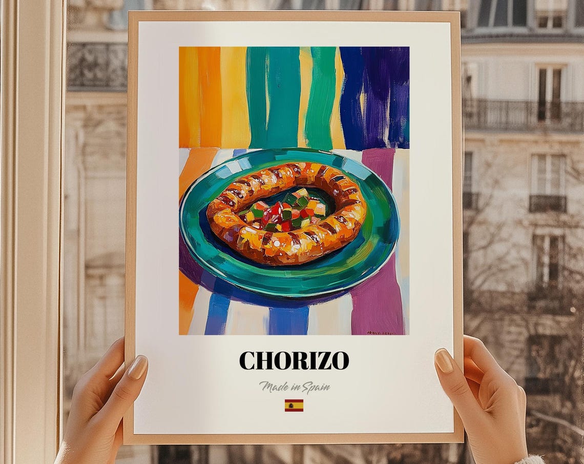 Chorizo Made in Spain Grilled Sausage Platter Kitchen Poster