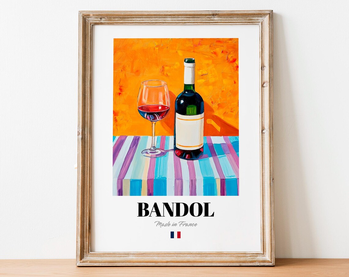 Bandol Wine Poster Print, French Kitchen Decor