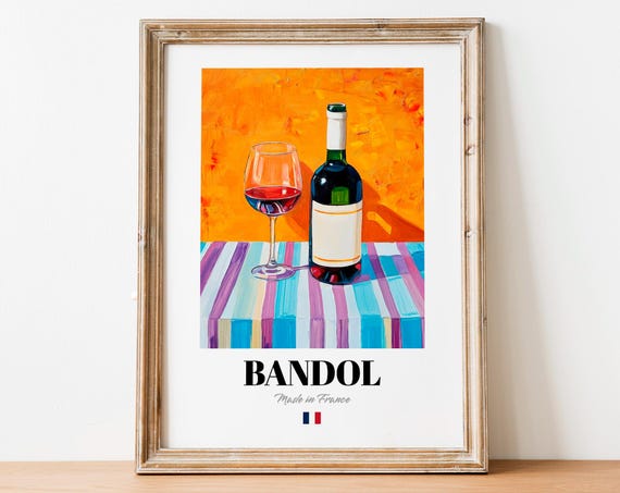 Bandol Wine Poster Print, French Kitchen Decor