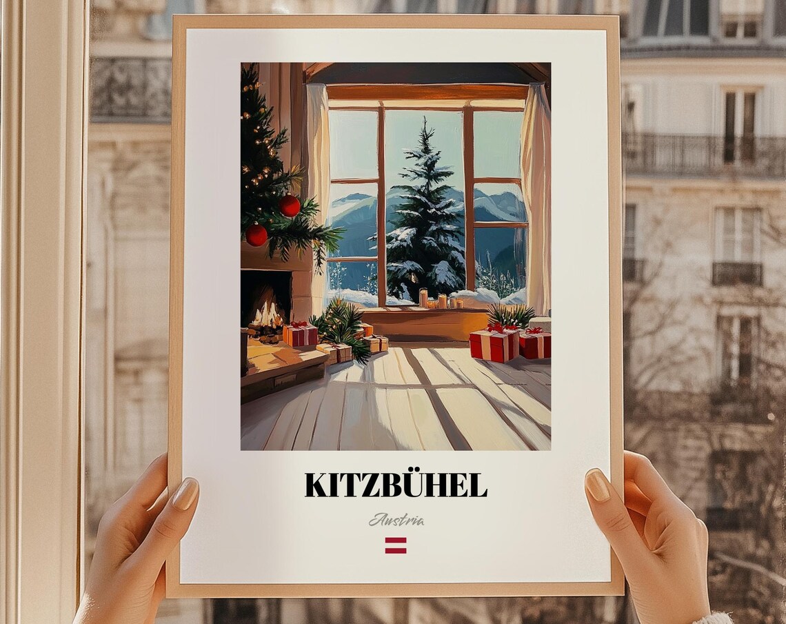 Kitzbhel Austria Ski Resort Wall Art Print Poster Christmas Gift