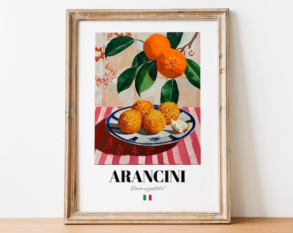 Italian Arancini Poster Modern Foodie Wall Art For Restaurants And Cafs