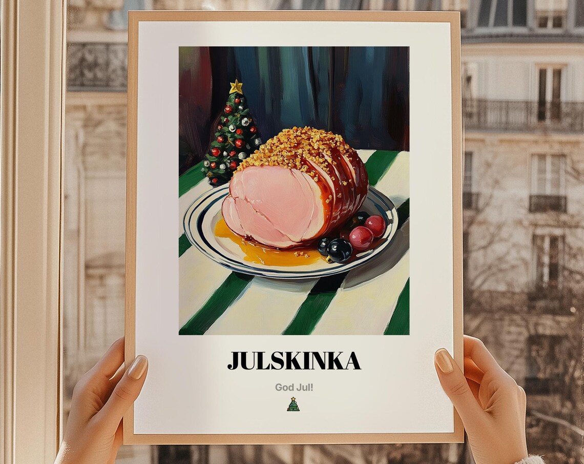 Julskinka Christmas Wall Art, Swedish Food Gift