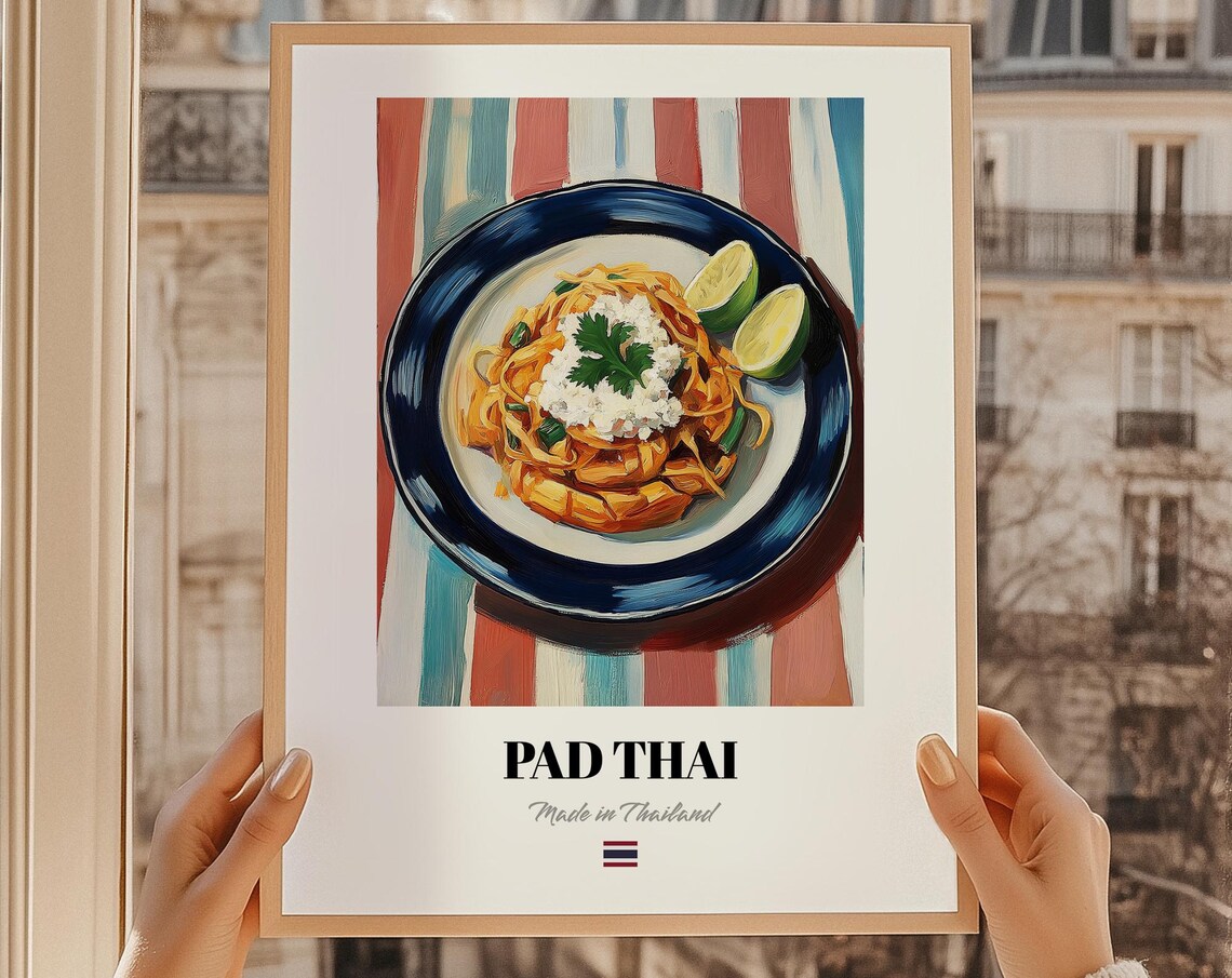 Pad Thai Wall Art Print Poster Cuisine Noodle Dish Friend Gift Thailand Restaurant