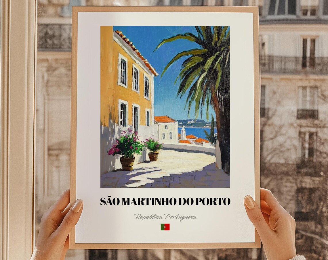 So Martinho Do Porto Portugal Travel Poster