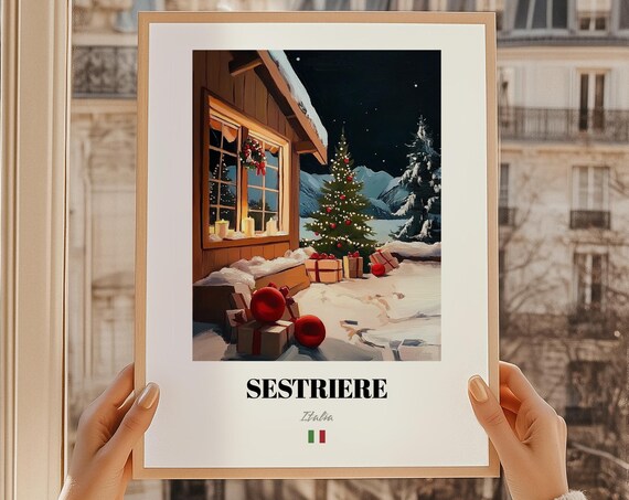 Sestriere Italy Ski Resort Wall Art Print Poster Christmas Gift