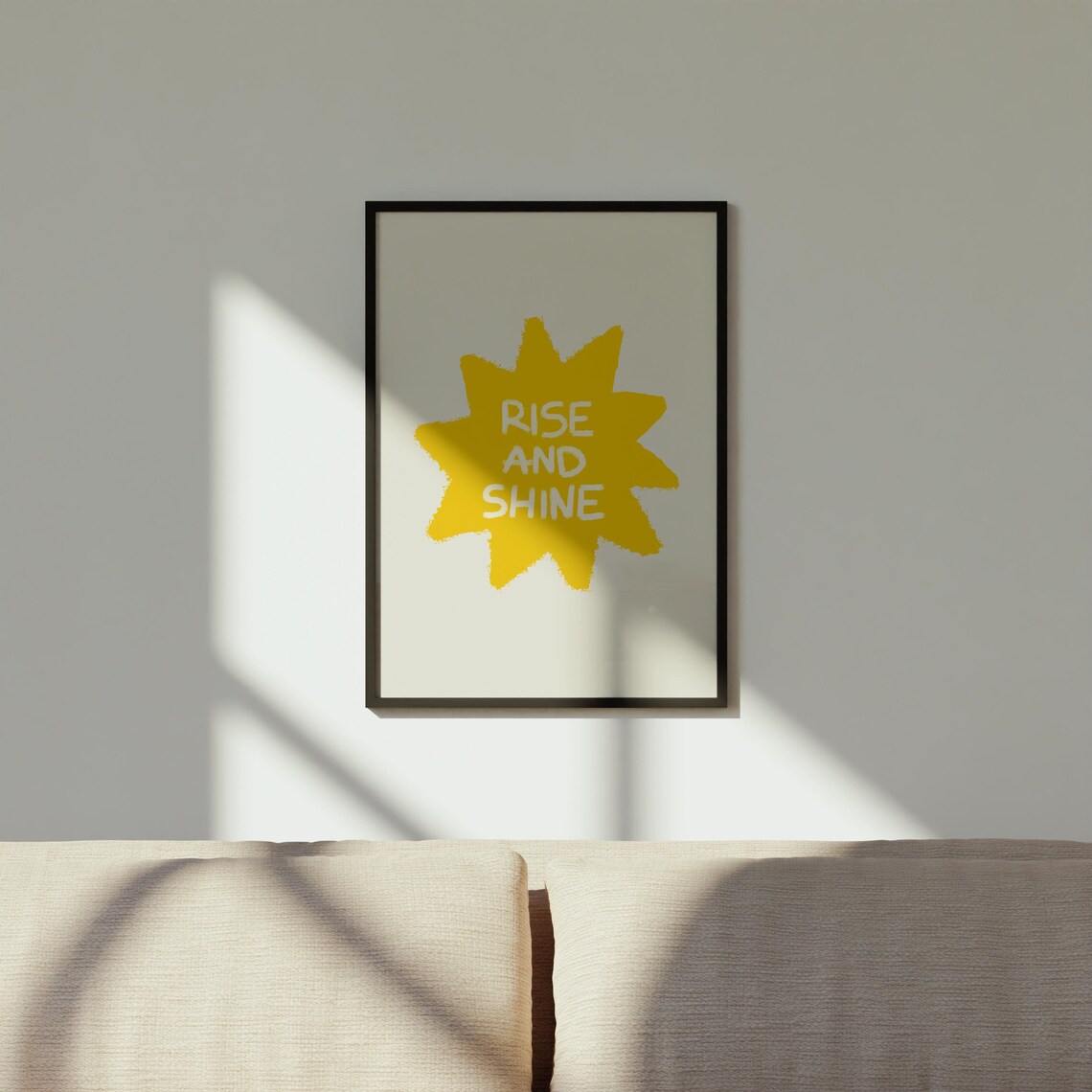 Rise and Shine Yellow Sunburst Motivational Morning Quote Poster - Image 2