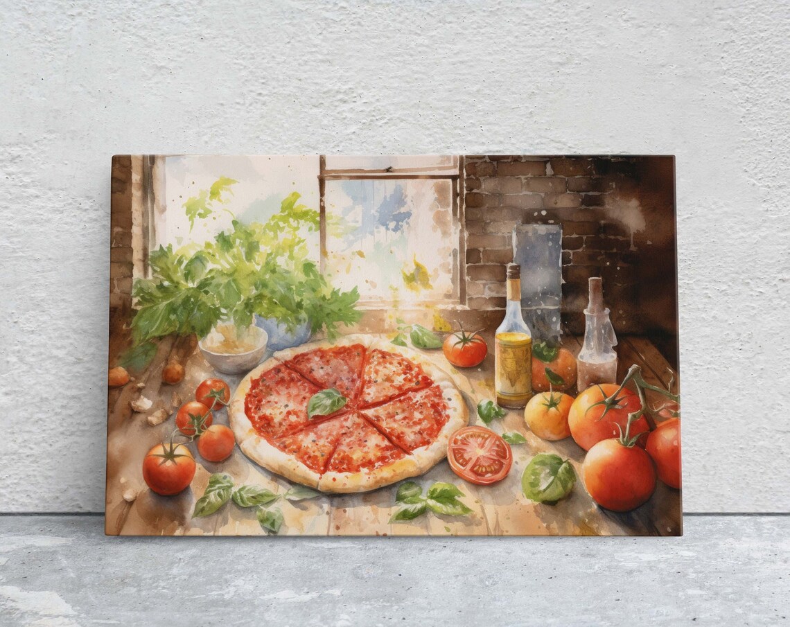 Italian Pizza Margherita, Italy Kitchen Art Print