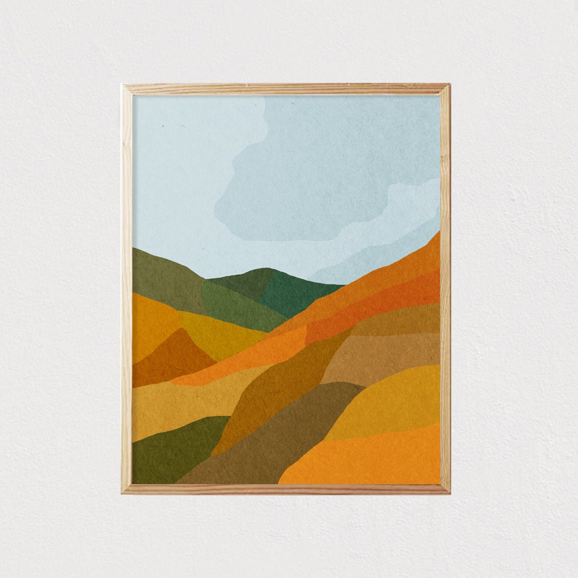 Abstract Geometric Mountain Landscape Modern Nature Artwork Poster