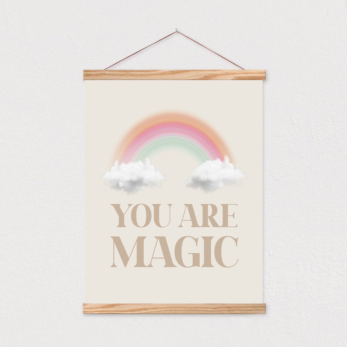 You Are Magic Rainbow Clouds Inspirational Quote Kids Nursery Poster