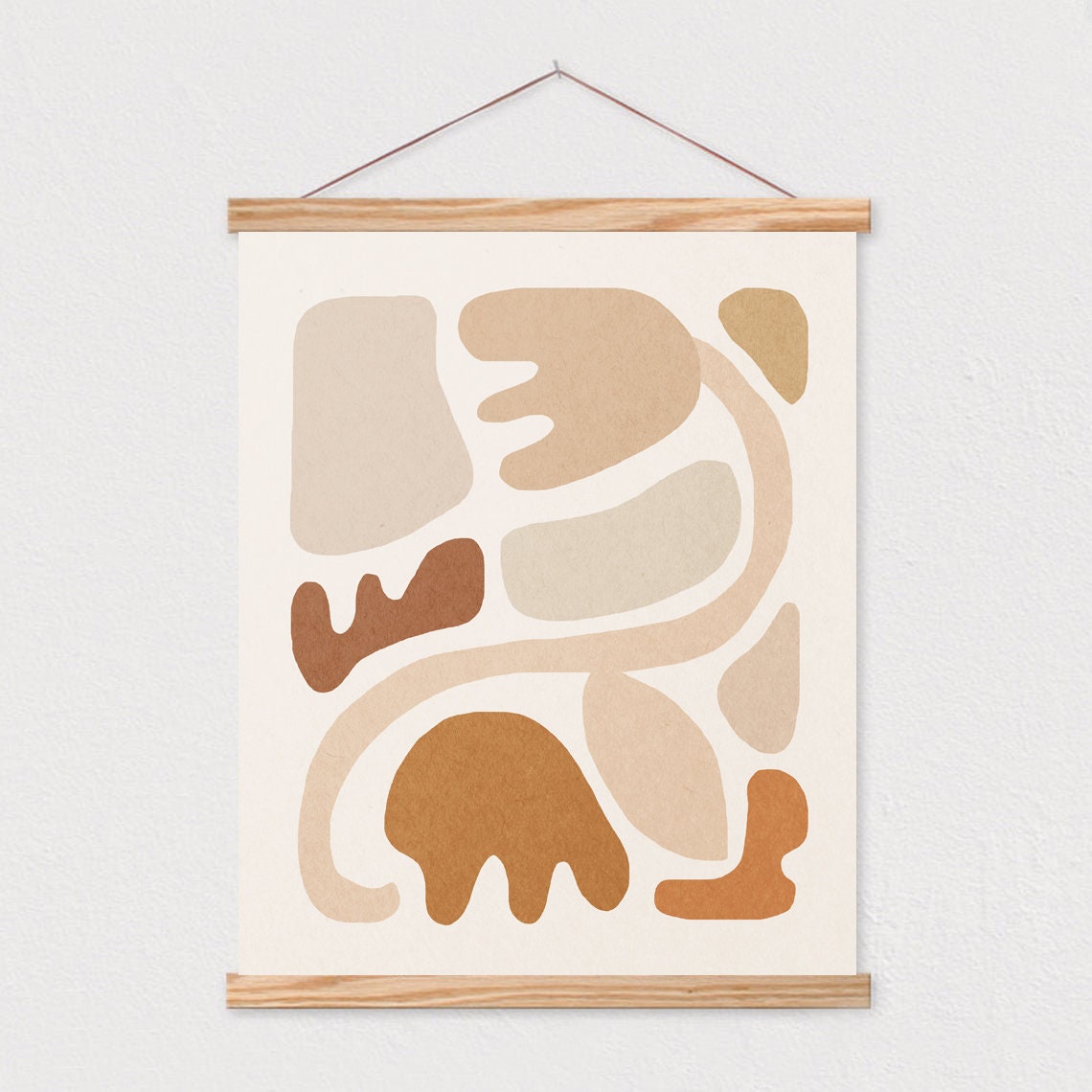 Abstract Organic Plant Shapes Terracotta Mid Century Modern Art Poster - Image 2