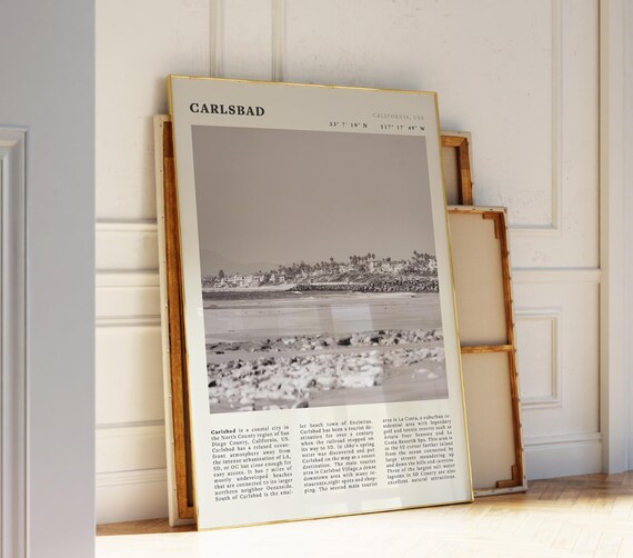 Carlsbad Vintage Beach Poster, Coastal Art Print