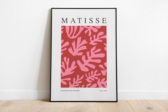 Matisse Papiers Decoupes Pink Coral Red Botanical Style Poster