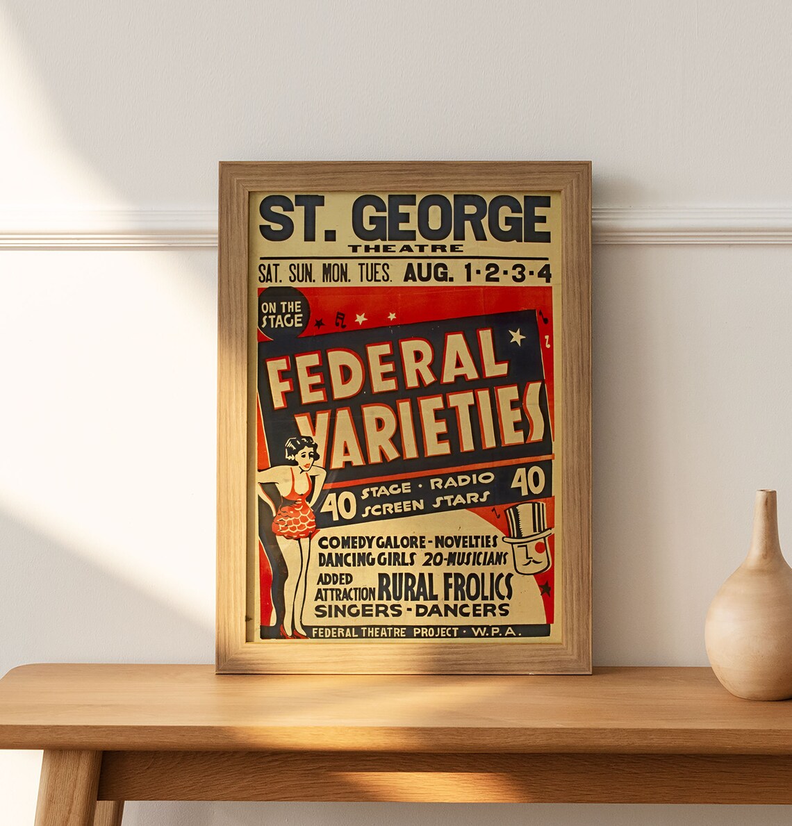 Federal Varieties St. George Theatre WPA Vaudeville Variety Show Poster - Image 2