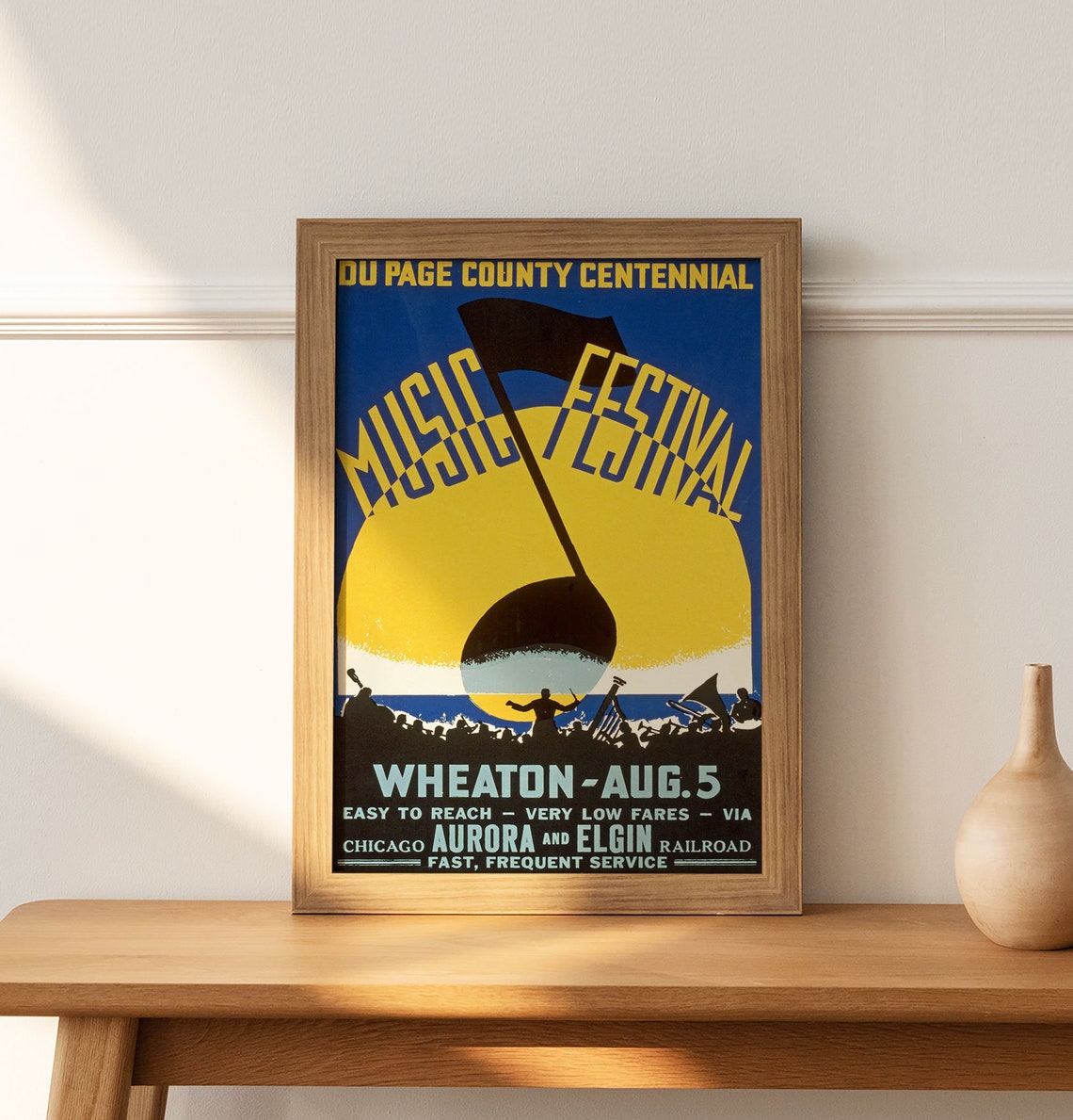 Du Page County Centennial Music Festival Wheaton Style Poster - Image 2