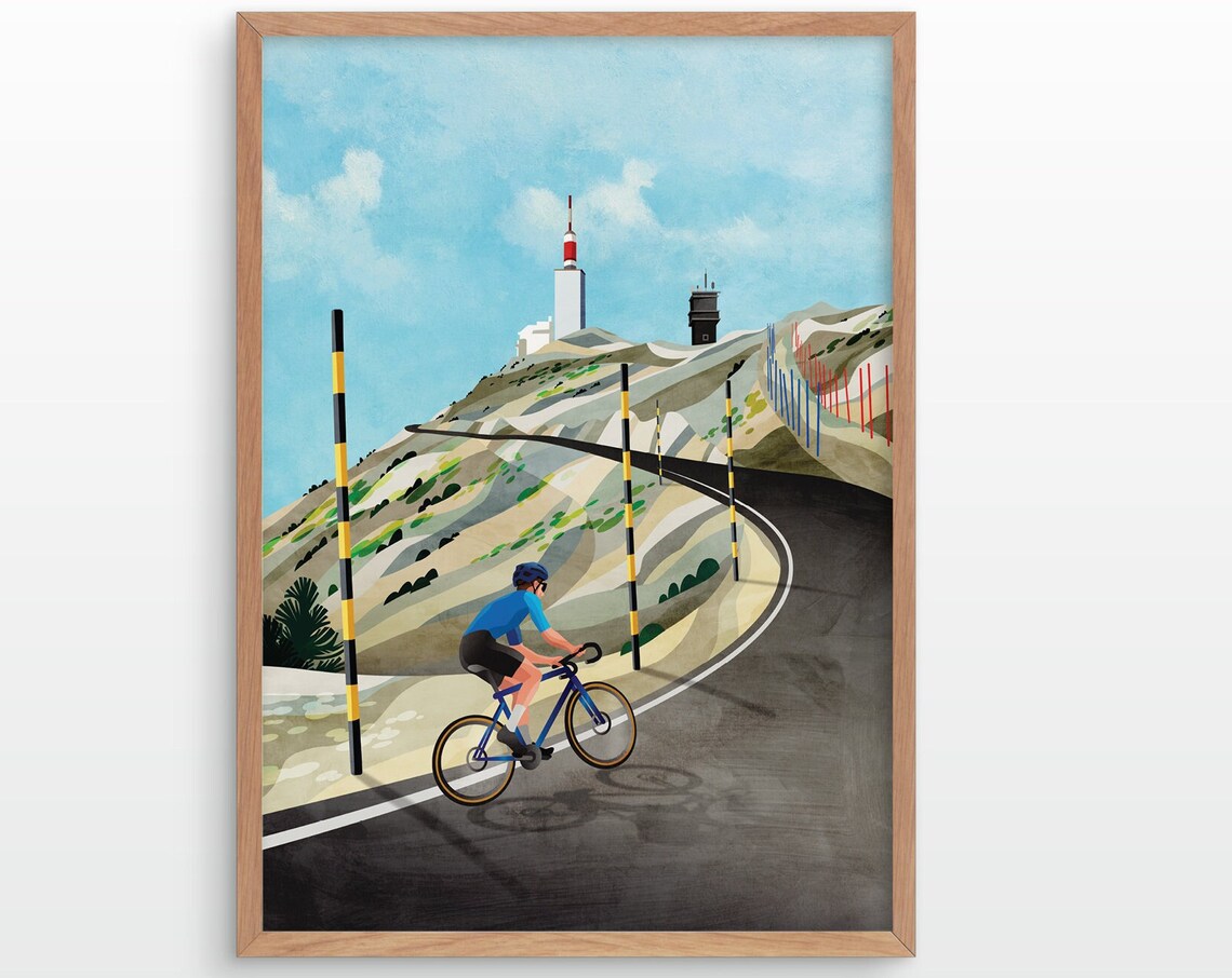 Mount Ventoux Cycling Art Print, Epic Climb