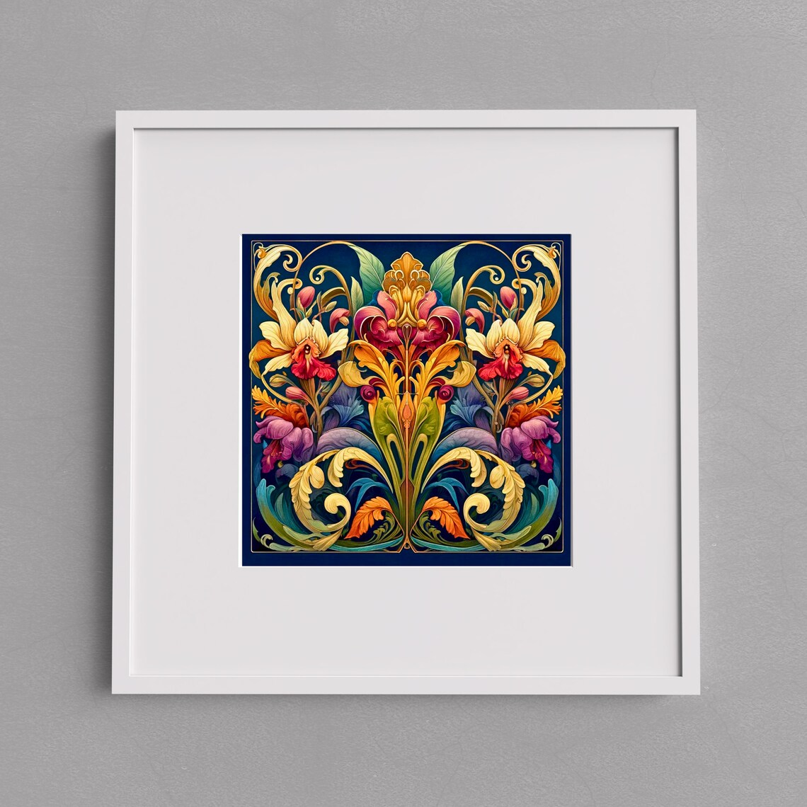 Art Nouveau Ceramic Tile Art Print, Vintage Accent - Image 2