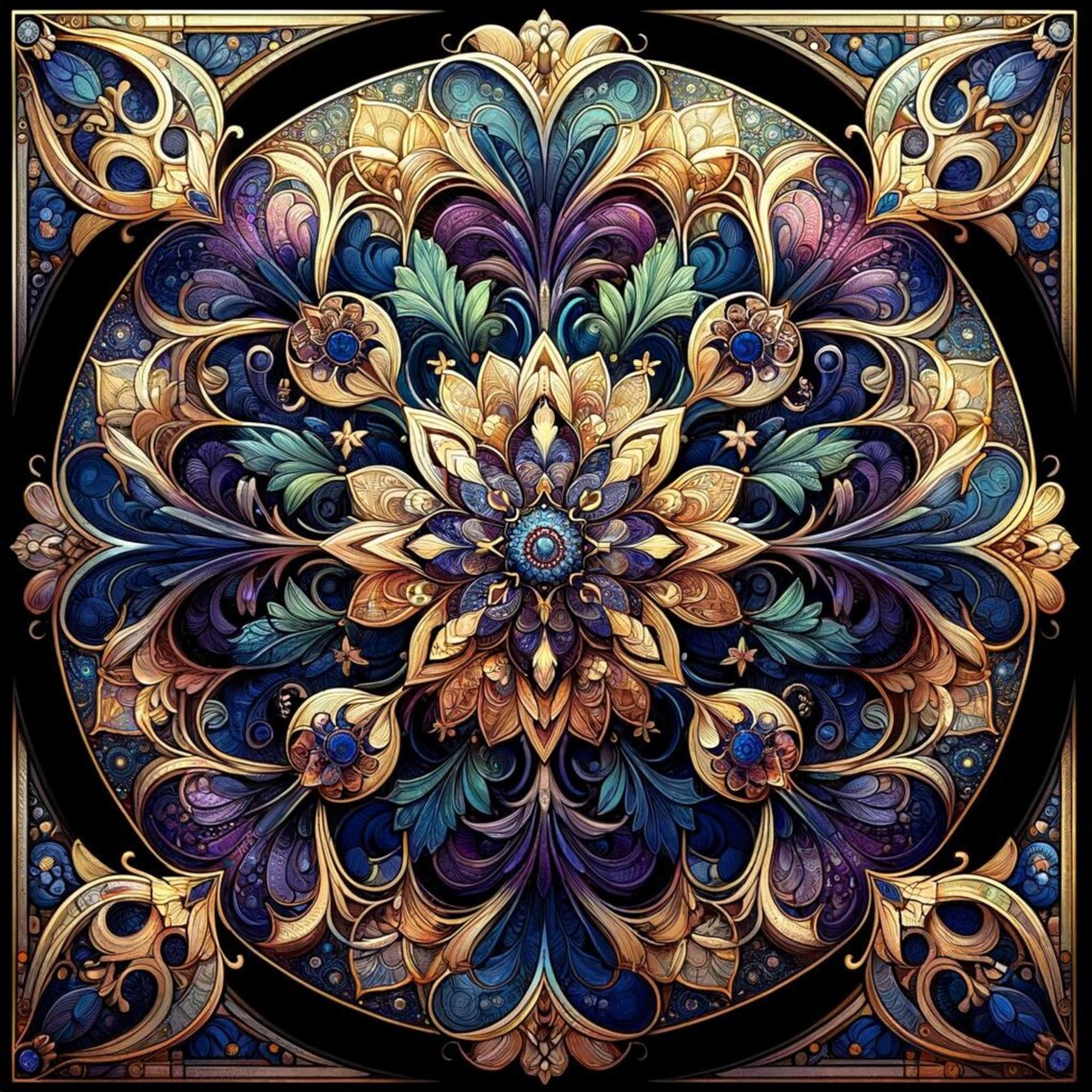 Art Nouveau Ceramic Tile, Vintage-Inspired Wall Art Print - Image 4