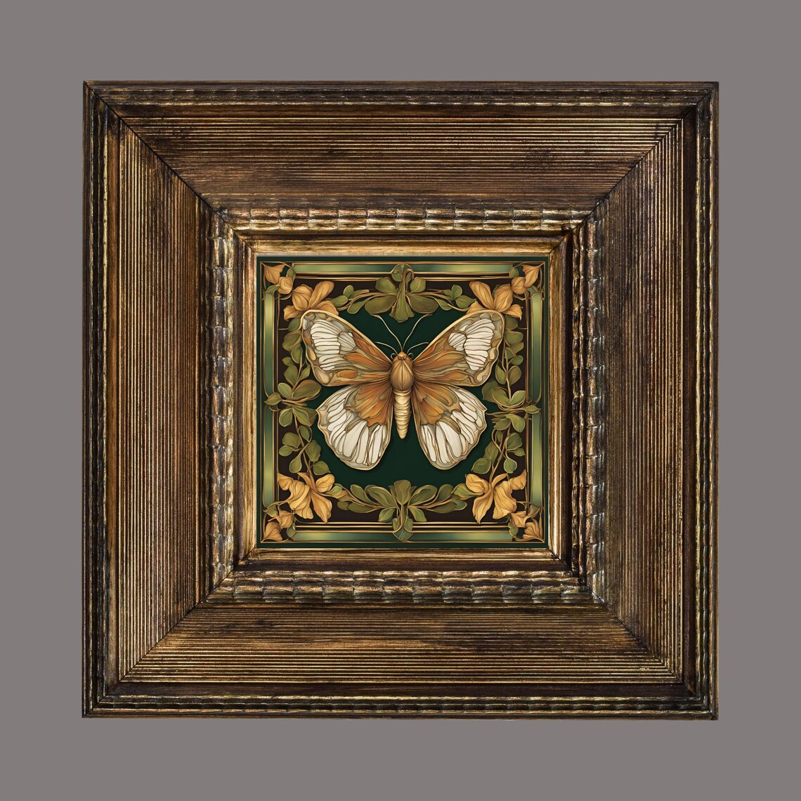 Art Nouveau Butterfly Moth Boho Wall Art Print - Image 2