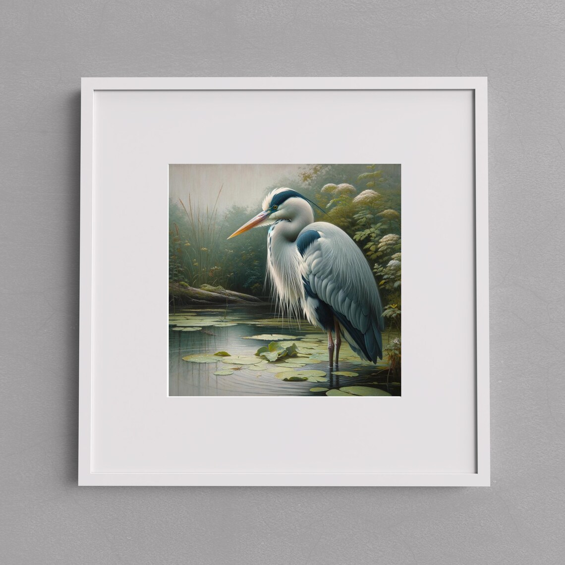 Blue Heron Vintage Audubon Style Wall Art Print - Image 2