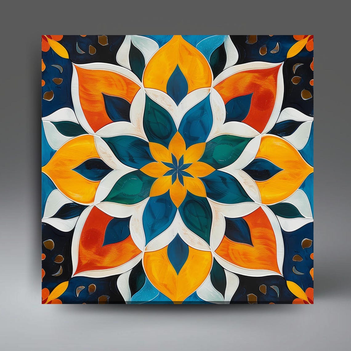 Handmade Moroccan Ceramic Tile 4 Decorative Tile Backsplash Tile Spanish Influence Wall Art Geometric Kitchen Tile Boho Art Decor