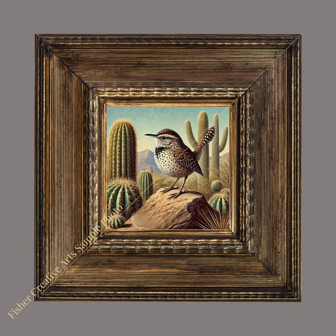 Cactus Wren Southwestern Decor, Arizona State Bird Art Print - Image 2