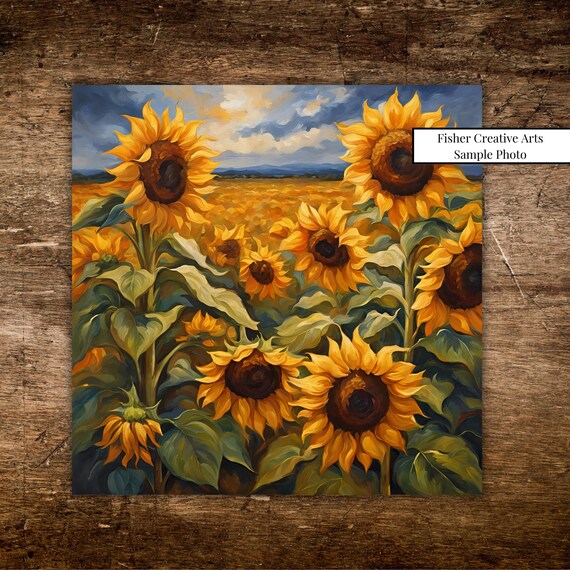 Sunflower Oil-Painting Style Art Print, Kitchen