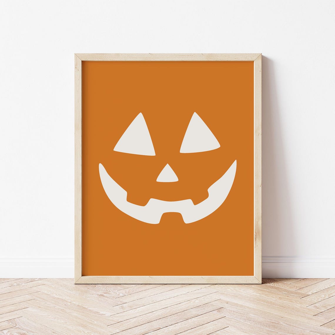 Jack O Lantern Pumpkin Face Icon Burnt Orange Halloween Poster - Image 3