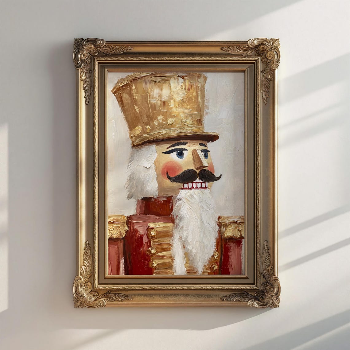 Nutcracker Soldier Face Vintage Christmas Oil Painting Poster - Image 6