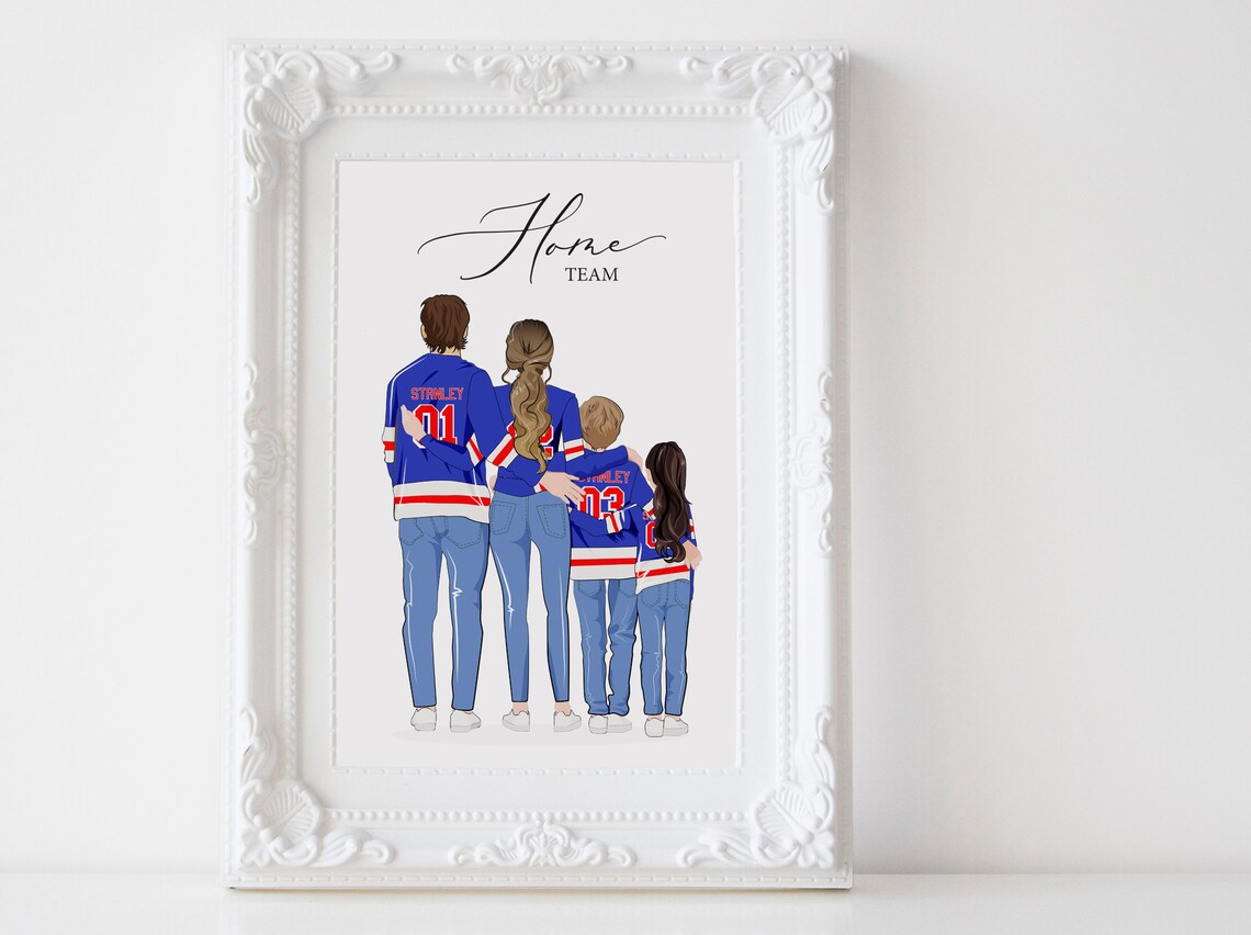 Personalized Family Ice Hockey Jersey Art Print - Image 3