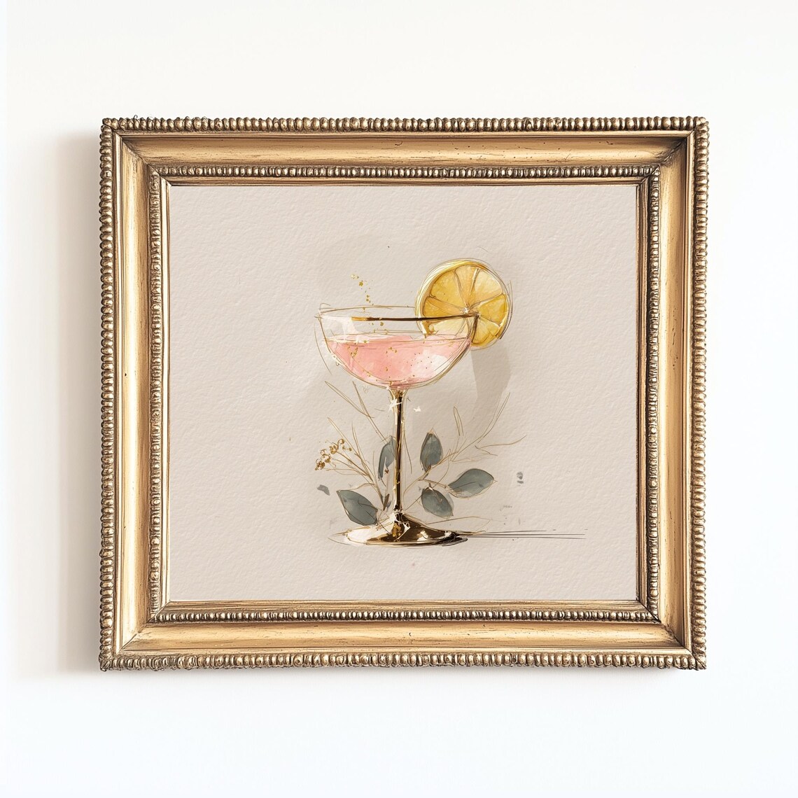 Cosmopolitan Cocktail Watercolor Art Print