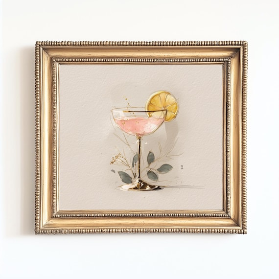 Cosmopolitan Cocktail Watercolor Art Print