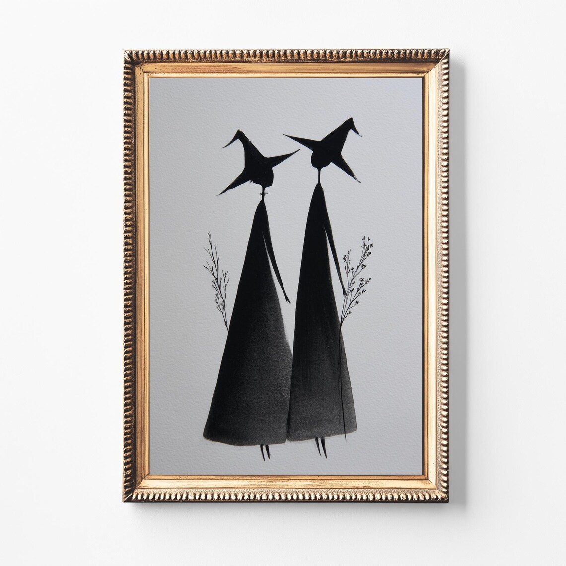 Witch Hat Still Life Print Cozy Halloween Books Candles