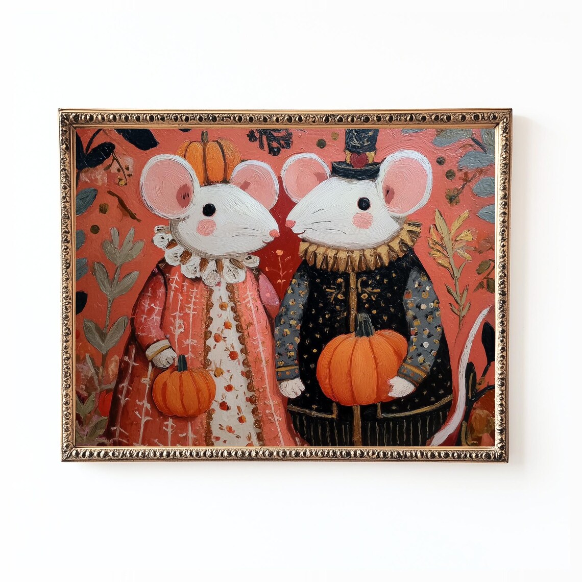 Vintage Halloween Whimsical Autumn Art Print