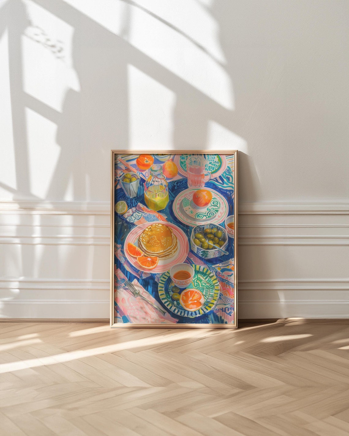 Maximalist Kitchen Breakfast Table Citrus Feast Colorful Wall Art