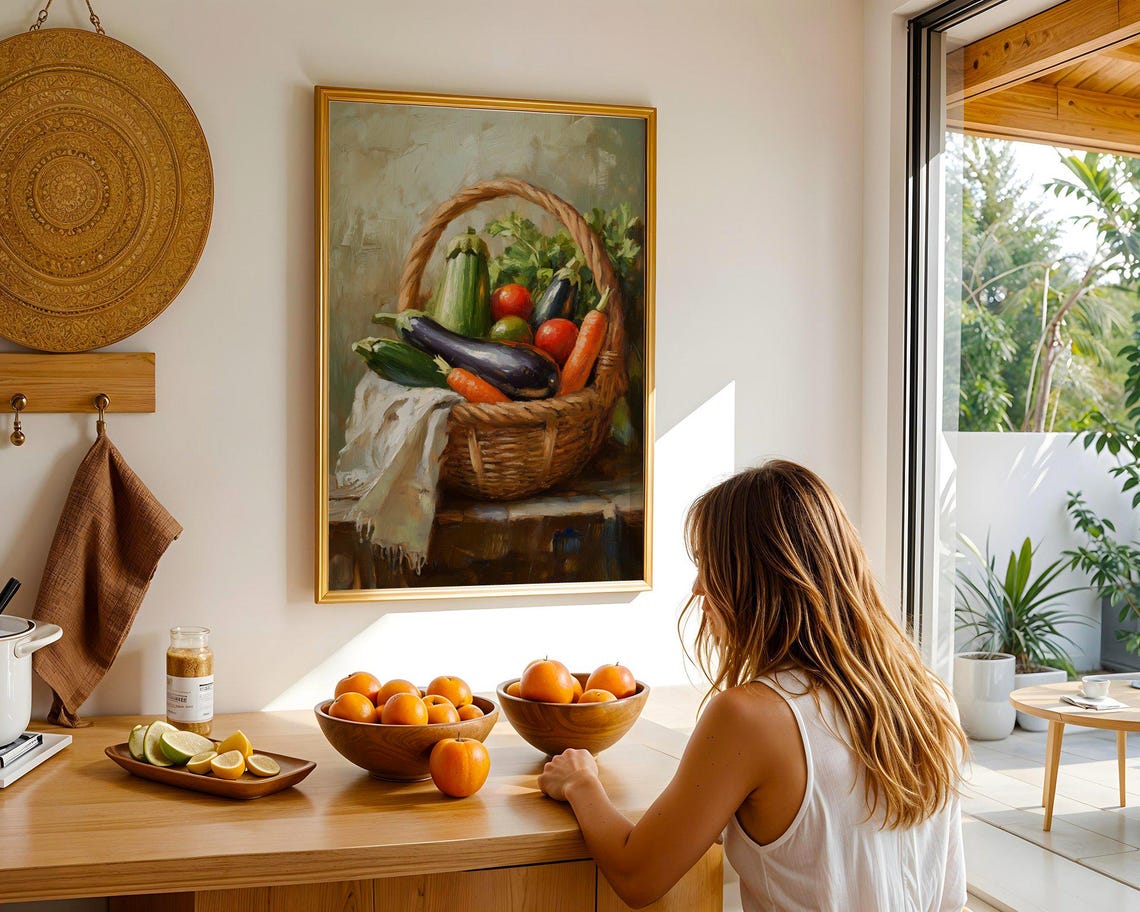 Rustic Basket Overflowing with Fresh Garden Vegetables Poster - Image 4